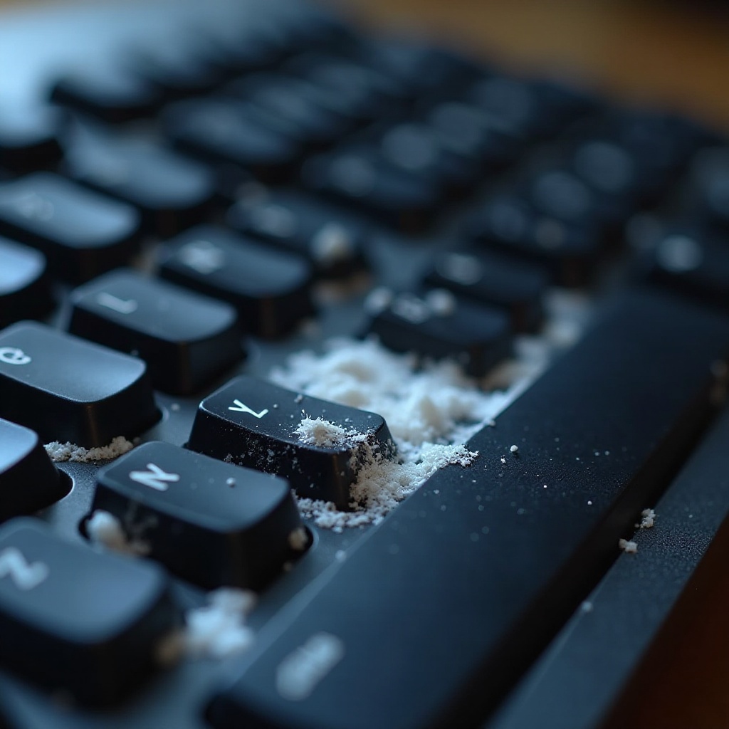 white stuff on keyboard